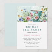 Blumentee Party Bridal Dusche Einladung (Vorne/Hinten)