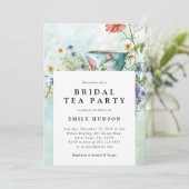 Blumentee Party Bridal Dusche Einladung (Stehend Vorderseite)