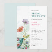 Blumentee Party Bridal Dusche Einladung (Vorne/Hinten)