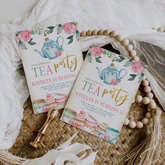 Blumentee Party Geburtstag Einladung