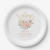 Blumentee Party Geburtstag Pappteller (Vorderseite)