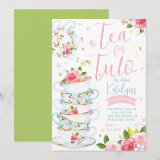 Blumentee Party Geburtstagsfeier Einladung