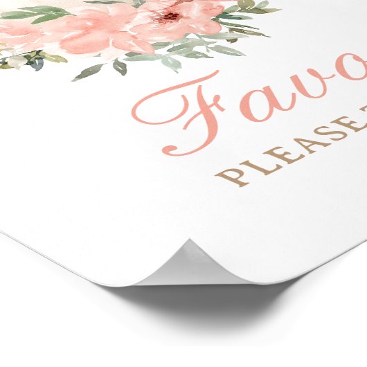 Blumentee-Party Kinderdusche Favoriten Schild (Ecke)