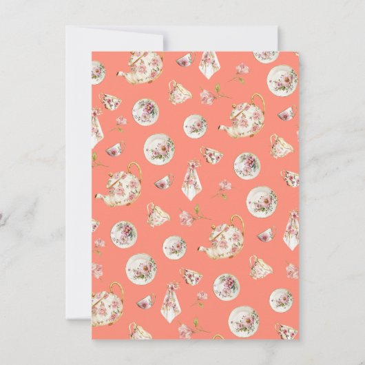 Blumentee Party Zweig Babydusche Einladung (Rückseite)