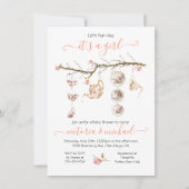 Blumentee Party Zweig Babydusche Einladung (Vorderseite)