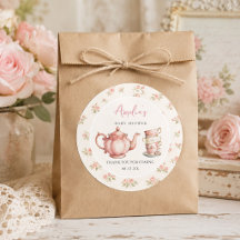 Blumentee-Service und Teetassen Rosa Baby Shower