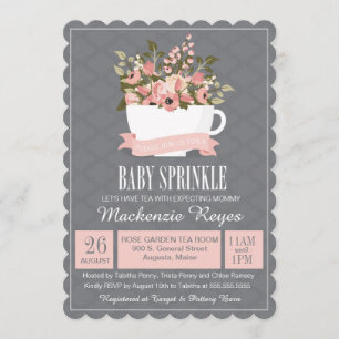 Blumentee-Sprinkle, Tee-Party Einladung