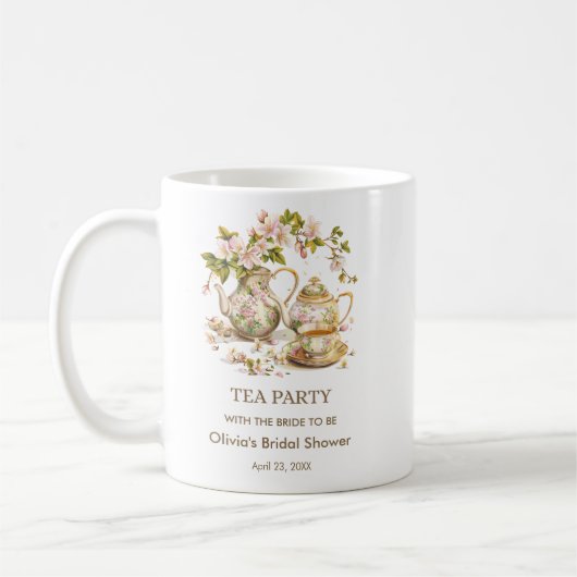 Blumentee-Teekannen-Teeparty-Brautabschied Kaffeetasse (Links)