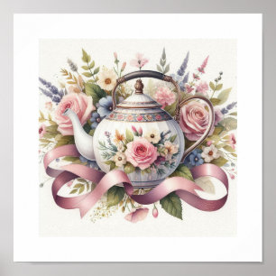 Blumenteekanne 1 poster