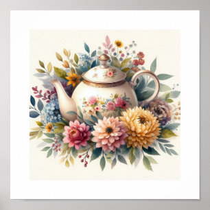 Blumenteekanne 5 poster