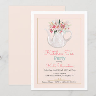 Blumenteekanne Teeparty Küche Tee Einladung