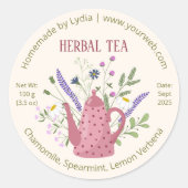 Blumentepotteetikett Runder Aufkleber (Vorderseite)