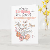 Blumenteppich-Vogel zwitschert Enkeltochter wünsch Karte (Gelbe Blume)