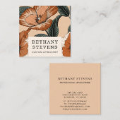 Blumentergel Cotta Grüne Möbel Polstermöbel Quadratische Visitenkarte (Vorne/Hinten)