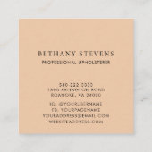 Blumentergel Cotta Grüne Möbel Polstermöbel Quadratische Visitenkarte (Rückseite)