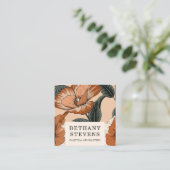 Blumentergel Cotta Grüne Möbel Polstermöbel Quadratische Visitenkarte (Stehend Vorderseite)