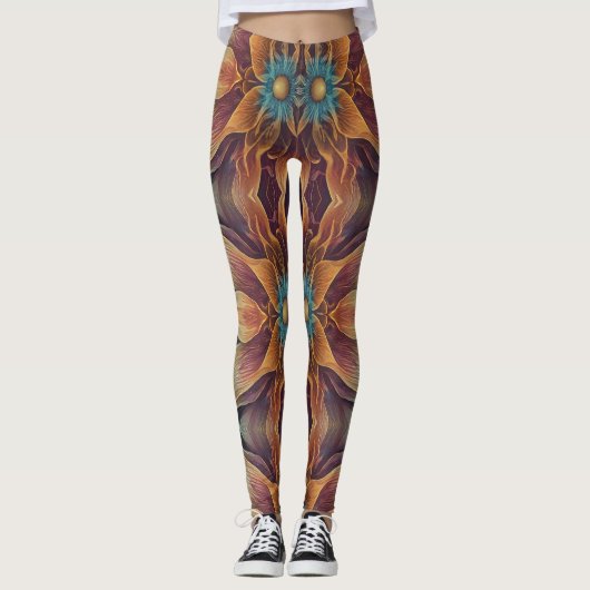 Blumentextur "Ratti_Creative_Arts" Leggings (Vorderseite)