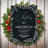 Blumenthema | Elegantes Script Weihnachts-Party Einladung