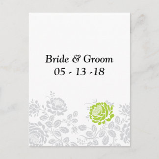 Blumenthema Hochzeitscouple Save the Date Card Ankündigungspostkarte