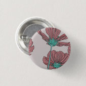 Blumenthema, Mohn-Design Button (Vorne & Hinten)