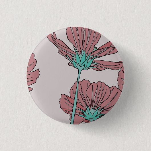 Blumenthema, Mohn-Design Button (Vorderseite)