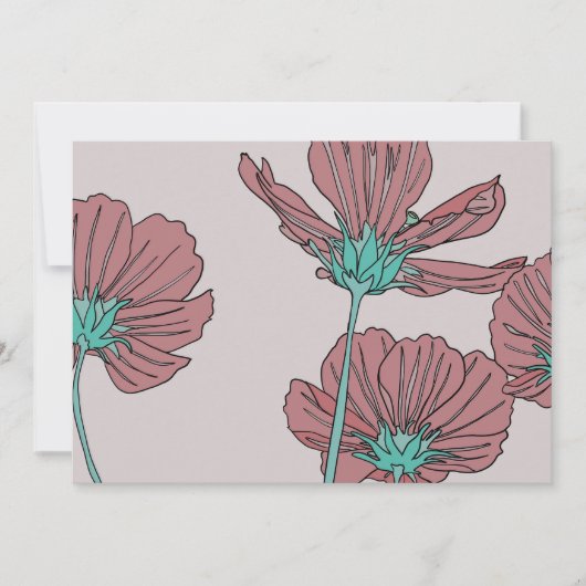 Blumenthema, Mohn-Design Einladung (Vorderseite)