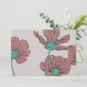 Blumenthema, Mohn-Design Einladung (Stehend Vorderseite)