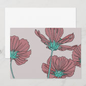 Blumenthema, Mohn-Design Einladung (Vorne/Hinten)