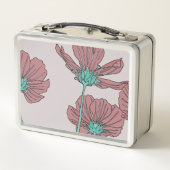 Blumenthema, Mohn-Design Metall Brotdose (Rückseite)