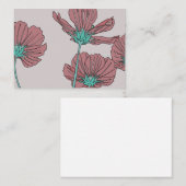 Blumenthema, Mohn-Design Mitteilungskarte (Vorne/Hinten)
