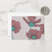 Blumenthema, Mohn-Design Mitteilungskarte (Vorderseite/Rückseite Beispiel)
