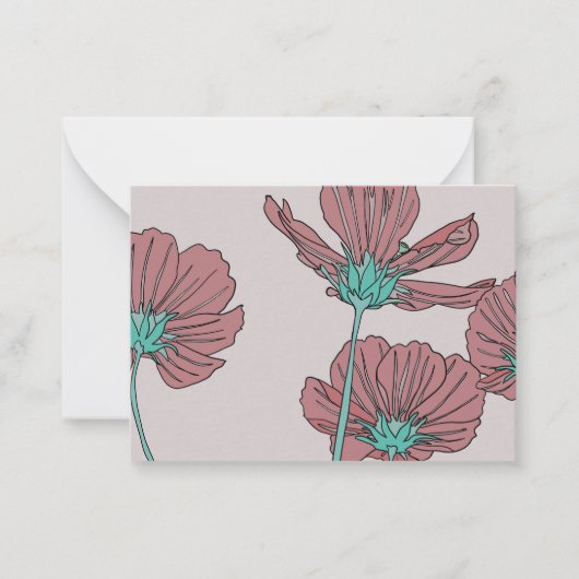 Blumenthema, Mohn-Design Mitteilungskarte (Vorderseite)
