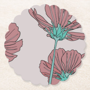 Blumenthema, Mohn-Design Untersetzer