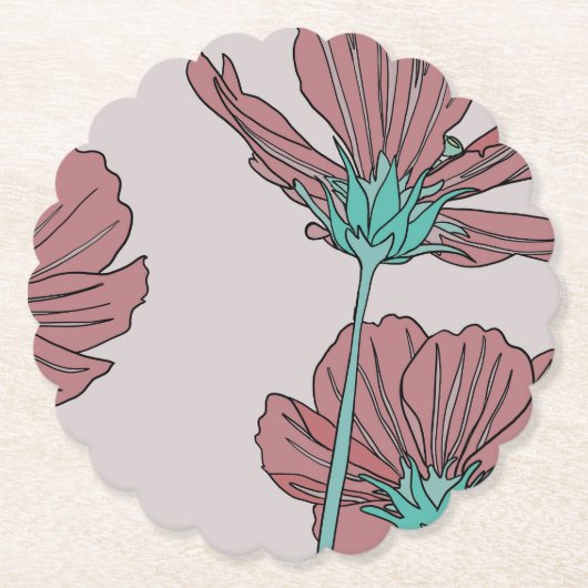 Blumenthema, Mohn-Design Untersetzer (Vorderseite)