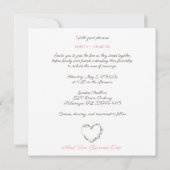 Blumentherz mit rosa Blätter Einladung (Rückseite)