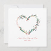 Blumentherz mit rosa Blätter Einladung (Vorderseite)