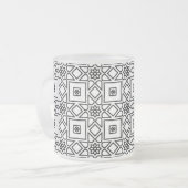 Blumentilgeometrisches Muster Kaffee Mattglastasse (Vorderseite Links)