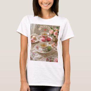 Blumentisch, Teetassen, mehrstöckige Tabletts Maca T-Shirt