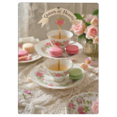 Blumentisch, Teetassen, Tiergeschirr Makaronenköni Klemmbrett (Rückseite)