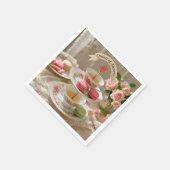 Blumentisch, Teetassen, Tiergeschirr Makaronenköni Serviette (Ecke)