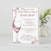 "Blumentoast" 12x18 Weiß und Rose Brautparty Einladung (Stehend Vorderseite)