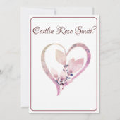 "Blumentoast" 12x18 Weiß und Rose Brautparty Einladung (Rückseite)