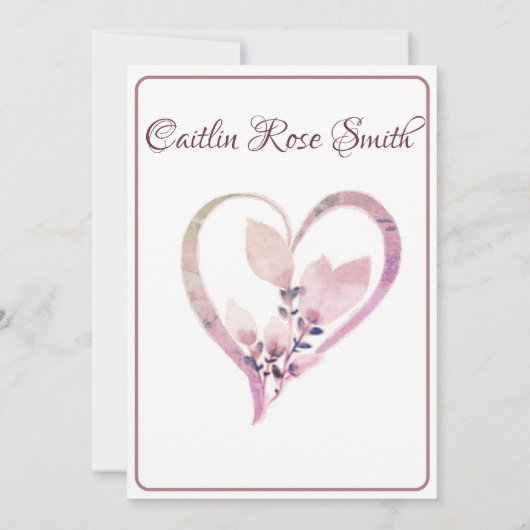 "Blumentoast" 12x18 Weiß und Rose Brautparty Einladung (Rückseite)