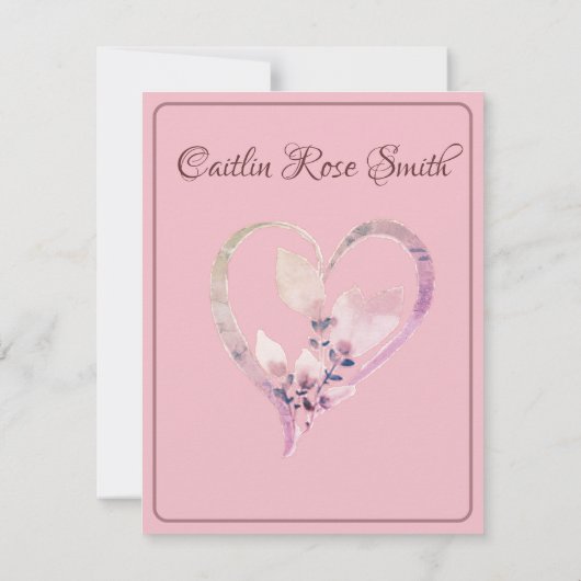 "Blumentoast", Dusty Rose Brautparty Einladung (Rückseite)