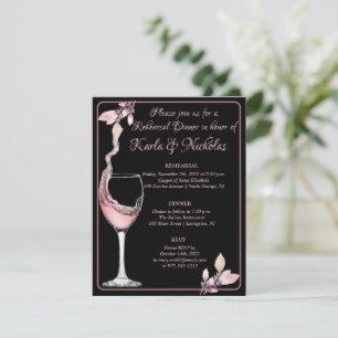 'Blumentoast' Festliches Abendessen mit schwarzer  Einladung