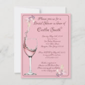 "Blumentoast", rosa Brautparty Einladung (Vorderseite)