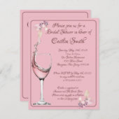 "Blumentoast", rosa Brautparty Einladung (Vorne/Hinten)