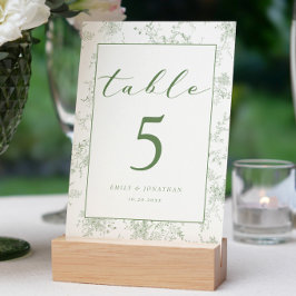 Blumentoile Green Wedding Tischnummer