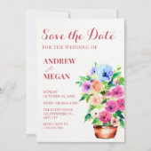 Blumentopf farbe save the date (Vorderseite)
