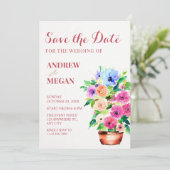 Blumentopf farbe save the date (Stehend Vorderseite)